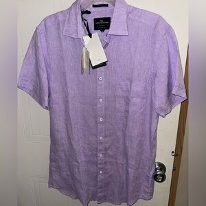 Rodd & Gunn NEW Men’s M Sports Fit Italian Linen S/S Button Down Purple